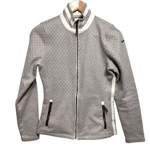 Killtec Women’s Fleece ski Jacket w/ standup collar grey & white Size 4